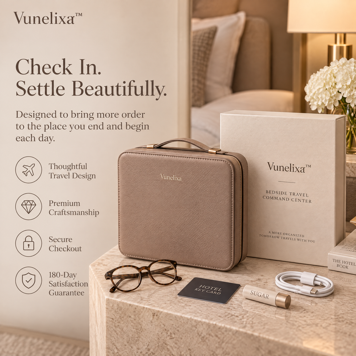 Vunelixa™ Bedside Travel Command Center