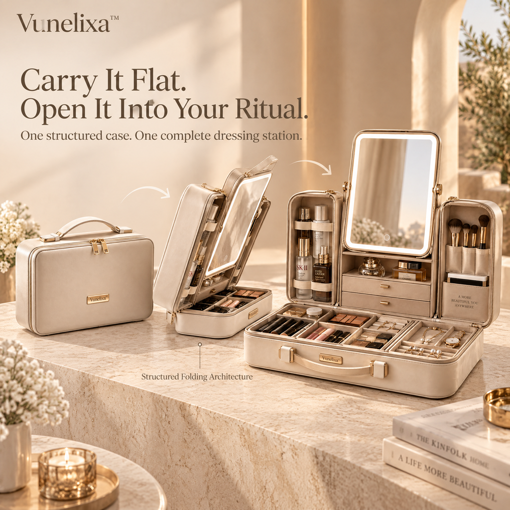 Vunelixa™ VanityFold Travel Dressing Studio
