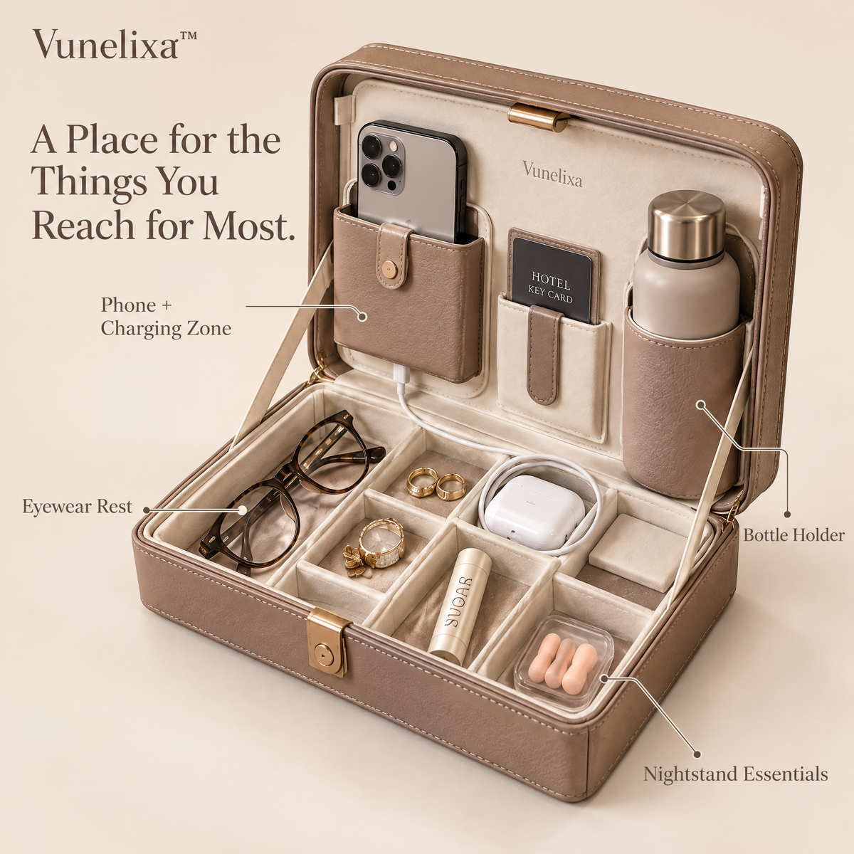 Vunelixa™ Bedside Travel Command Center